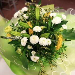 Gorgeous Hand-Tied Yellow Bouquet in an Aqua Box - Image 3