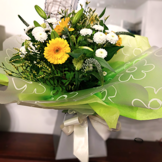 Gorgeous Hand-Tied Yellow Bouquet in an Aqua Box - Image 2
