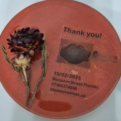 Personalised Resin Thank You Token – Preserved Flower Keepsake