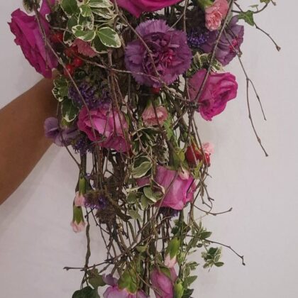 Cascading Rose & Carnation Bridal Shower Bouquet