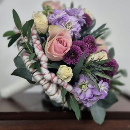 Romantic Pink & Purple Bridesmaid Posy Bouquet